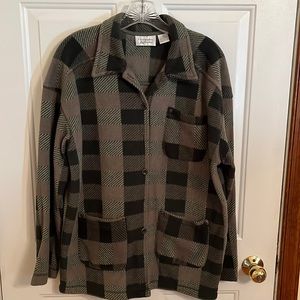 Fleece jacket/shirt women’s. Machine was cold, tumble dry low.